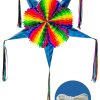 Piñata Estrella Extra Grande con Conos Azules y Cuerda de
