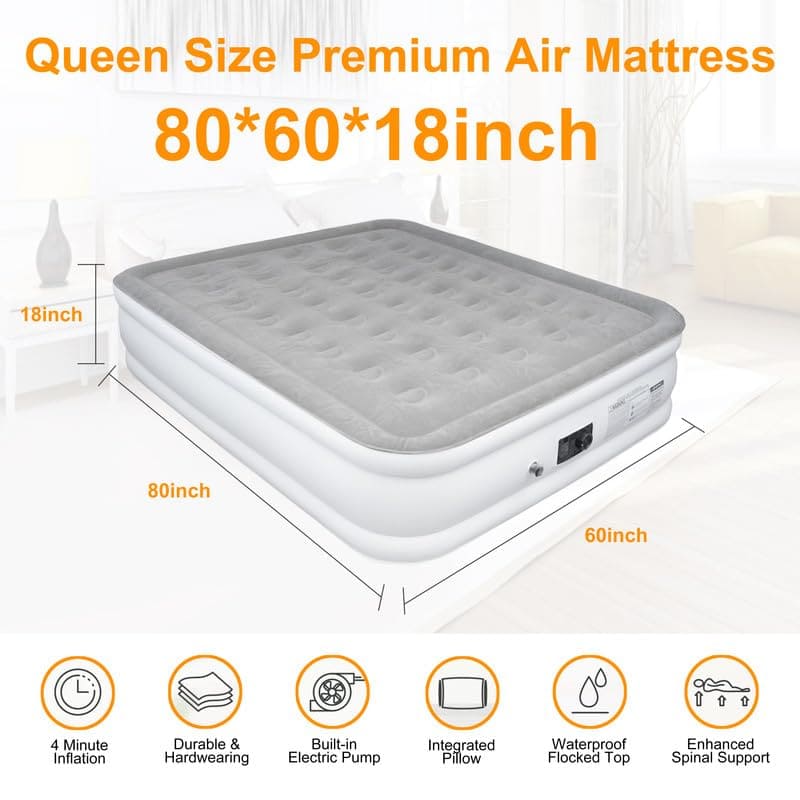 Colchón de Aire con Bomba Incorporada, Tamaño Queen 18 - Imagen 3