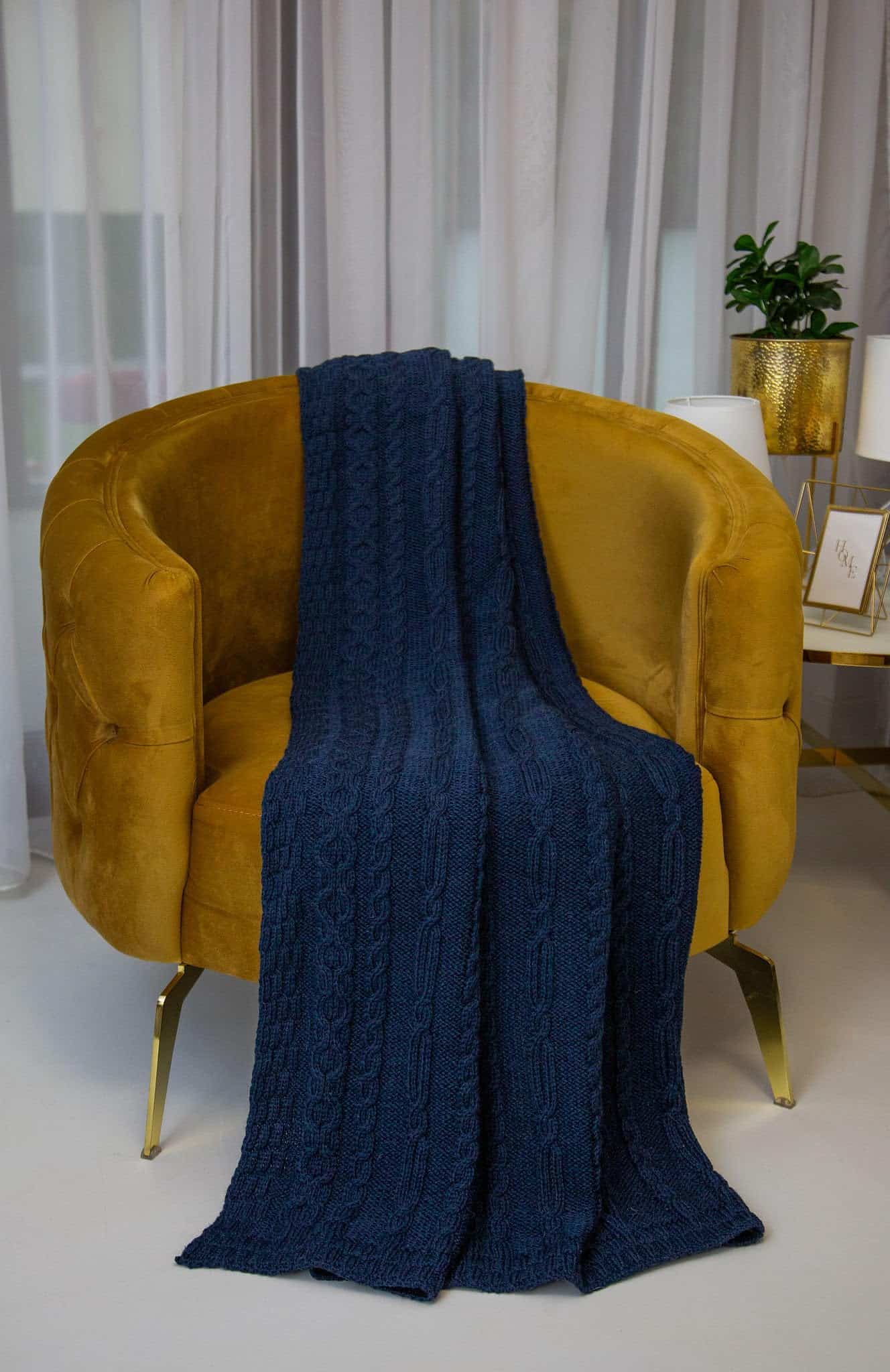 SAOL Manta de Lana de Pescador para Cama 100% Hecha en