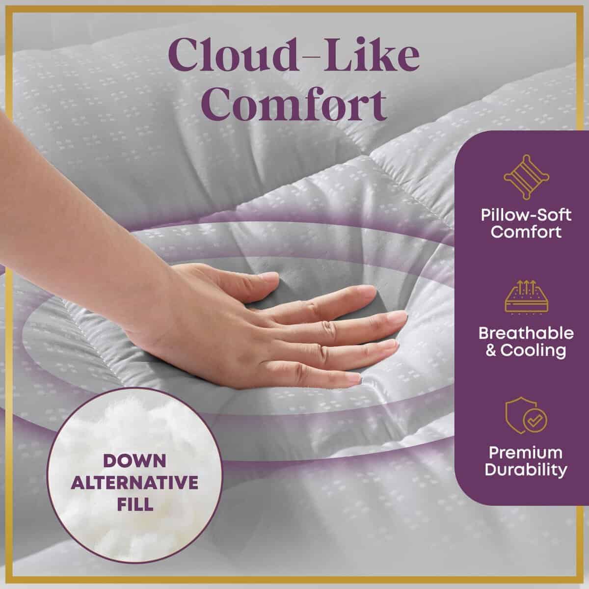 CirclesHome Mattress Pad - Colchoneta tamaño Short Queen - Imagen 5