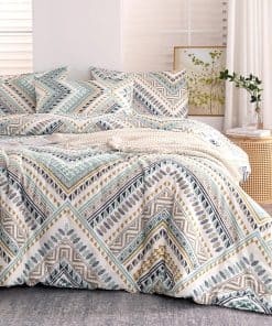 Juego de Funda Nórdica Boho King de Algodón Suave 3 Piezas