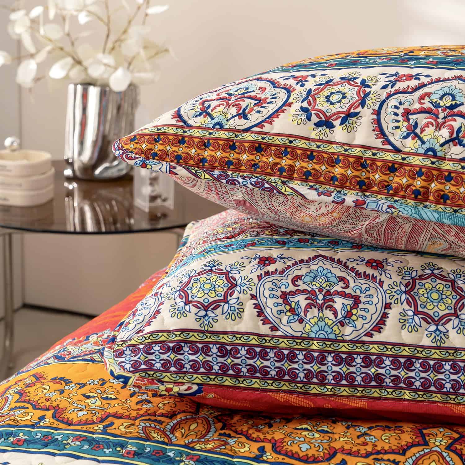 Juego de Edredón Bohemio Queen 3 Piezas Microfibra Suave - Imagen 6