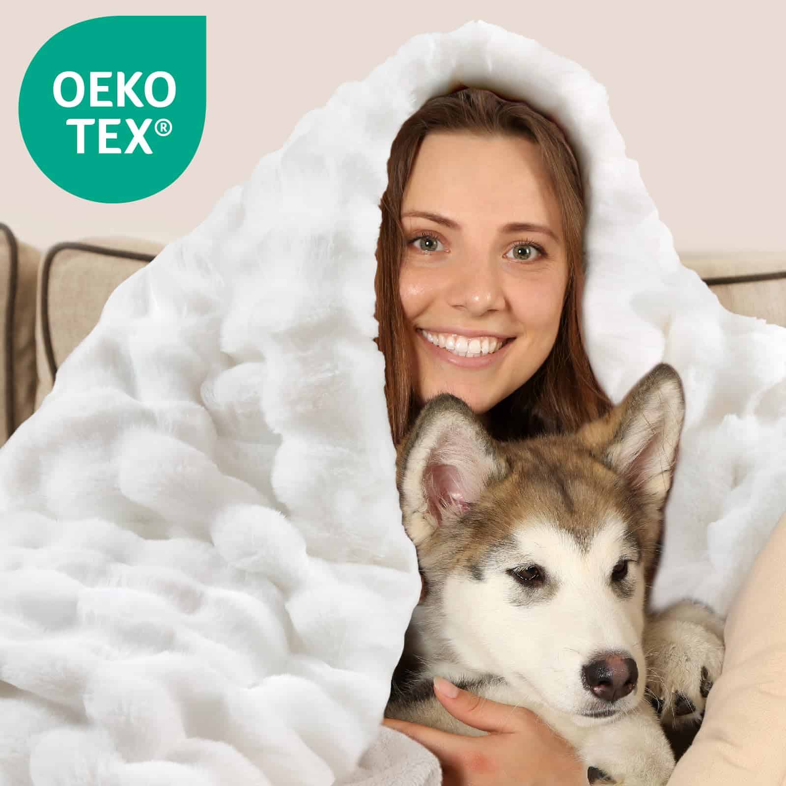 Manta de Burbujas Blanca BEDELITE - Manta de Piel Sintética - Imagen 4