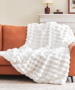 Manta de Burbujas BEDELITE - Manta de Piel Sintética Blanca