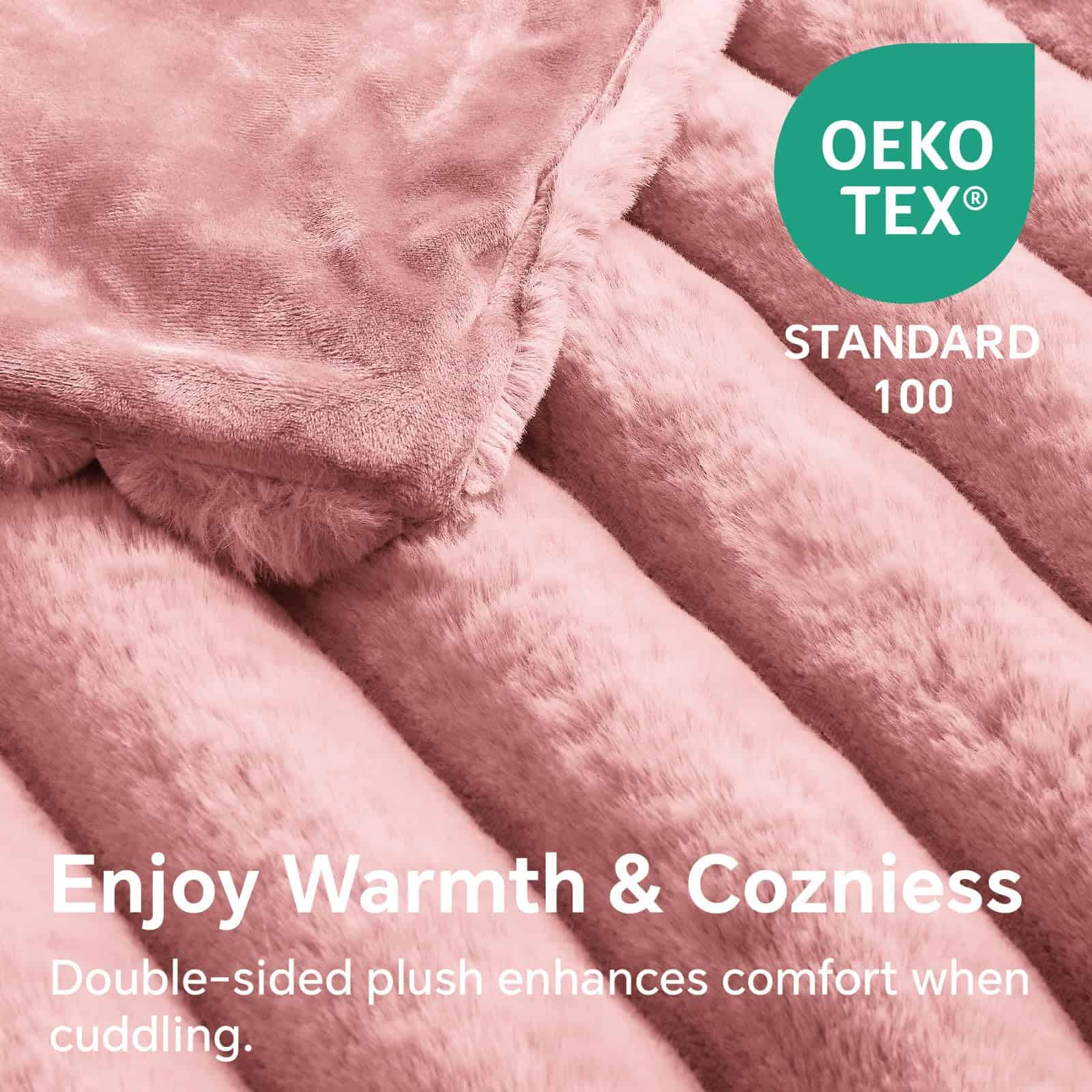 Manta de piel sintética BEDELITE para -Rosa - Imagen 4