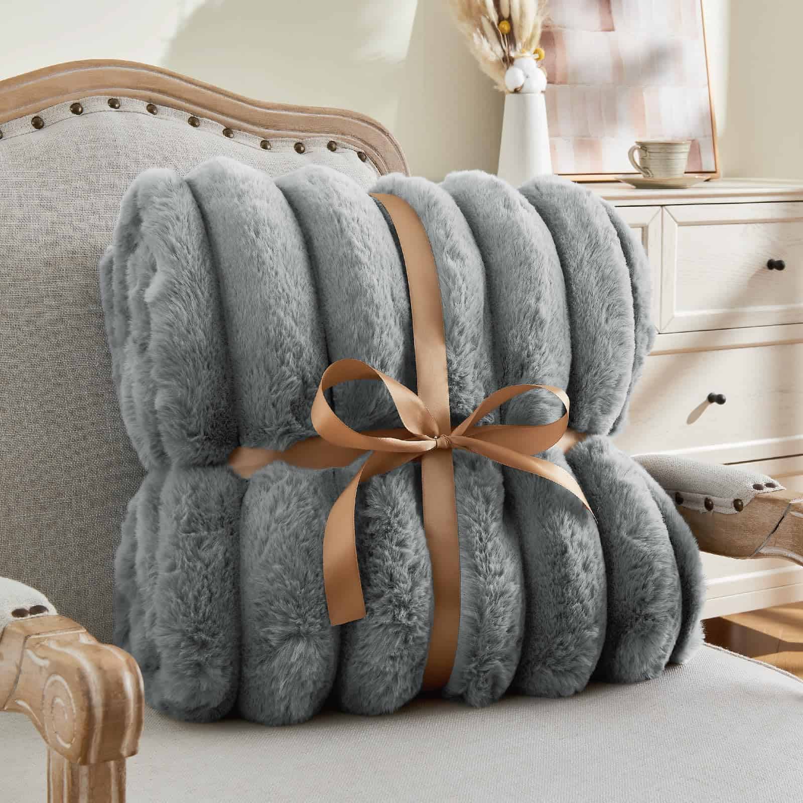 Manta de piel sintética BEDELITE para -Gris - Imagen 6