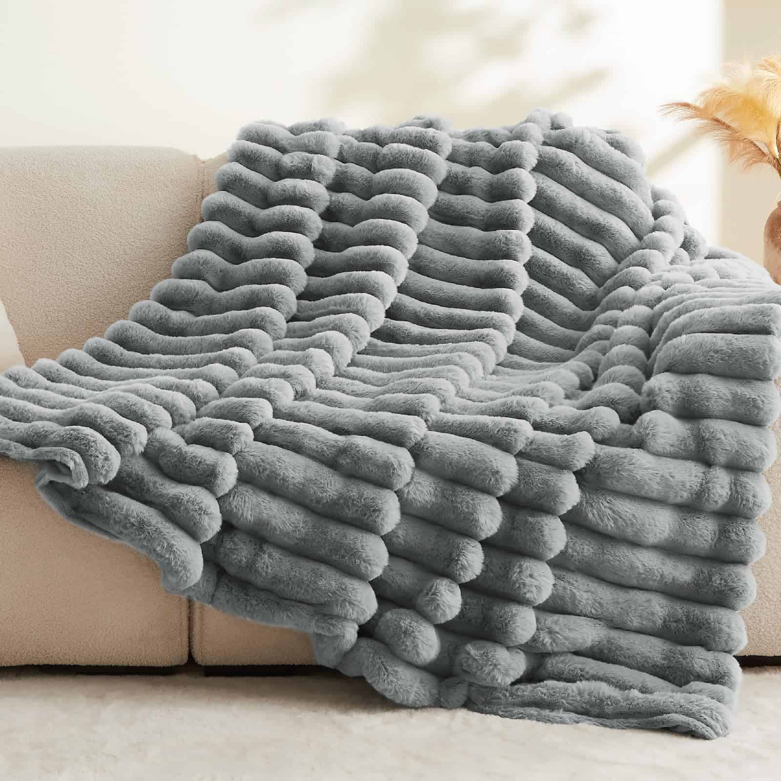 Manta de piel sintética BEDELITE para -Gris - Imagen 8