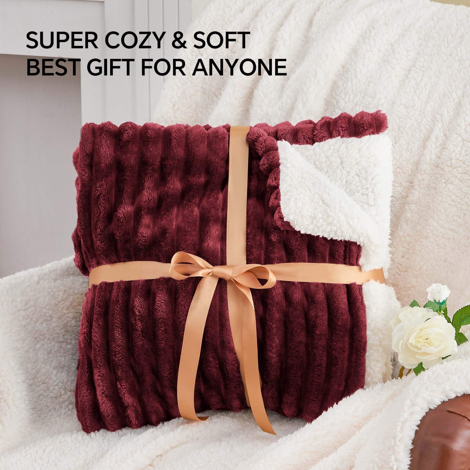 Manta de Felpa Sherpa de Tamaño King INFIIXSO - Suave y - Imagen 6