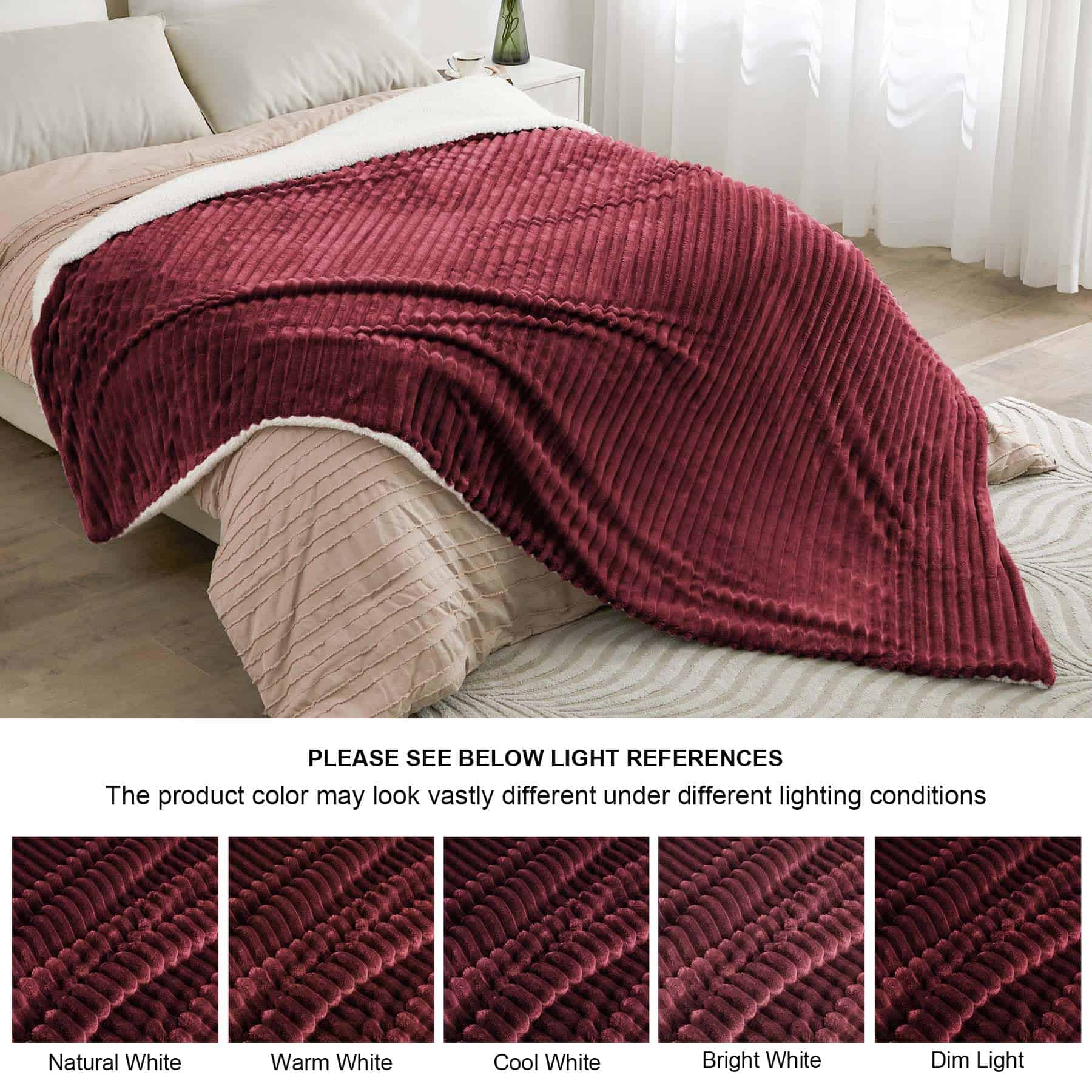 Manta de Felpa Sherpa de Tamaño King INFIIXSO - Suave y - Imagen 7