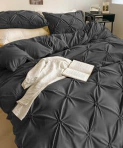 Juego de Funda Nórdica con Pliegues de Pellizco y Flor en