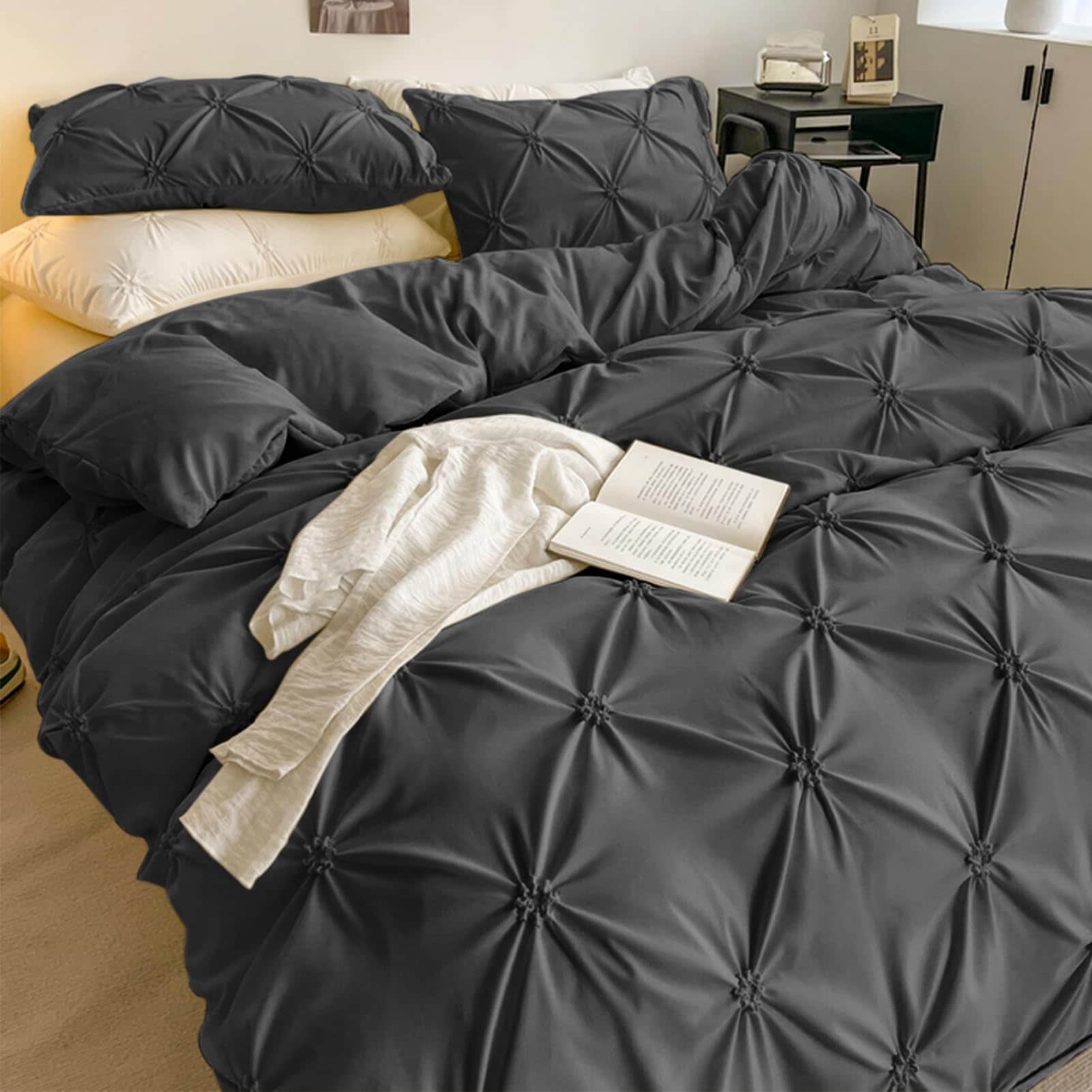 Juego de Funda Nórdica Rvciby con Pliegues y Flores para