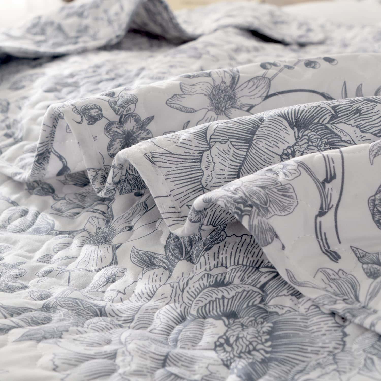 Juego de Colcha para Cama Queen BUPIRD Floral 3 Piezas - Imagen 8