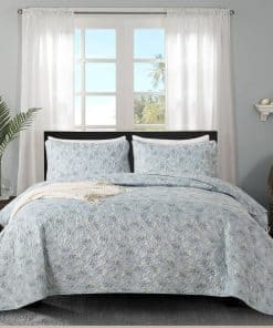 Juego de Edredón Queen Floral 3 Piezas Suave y Ligero de