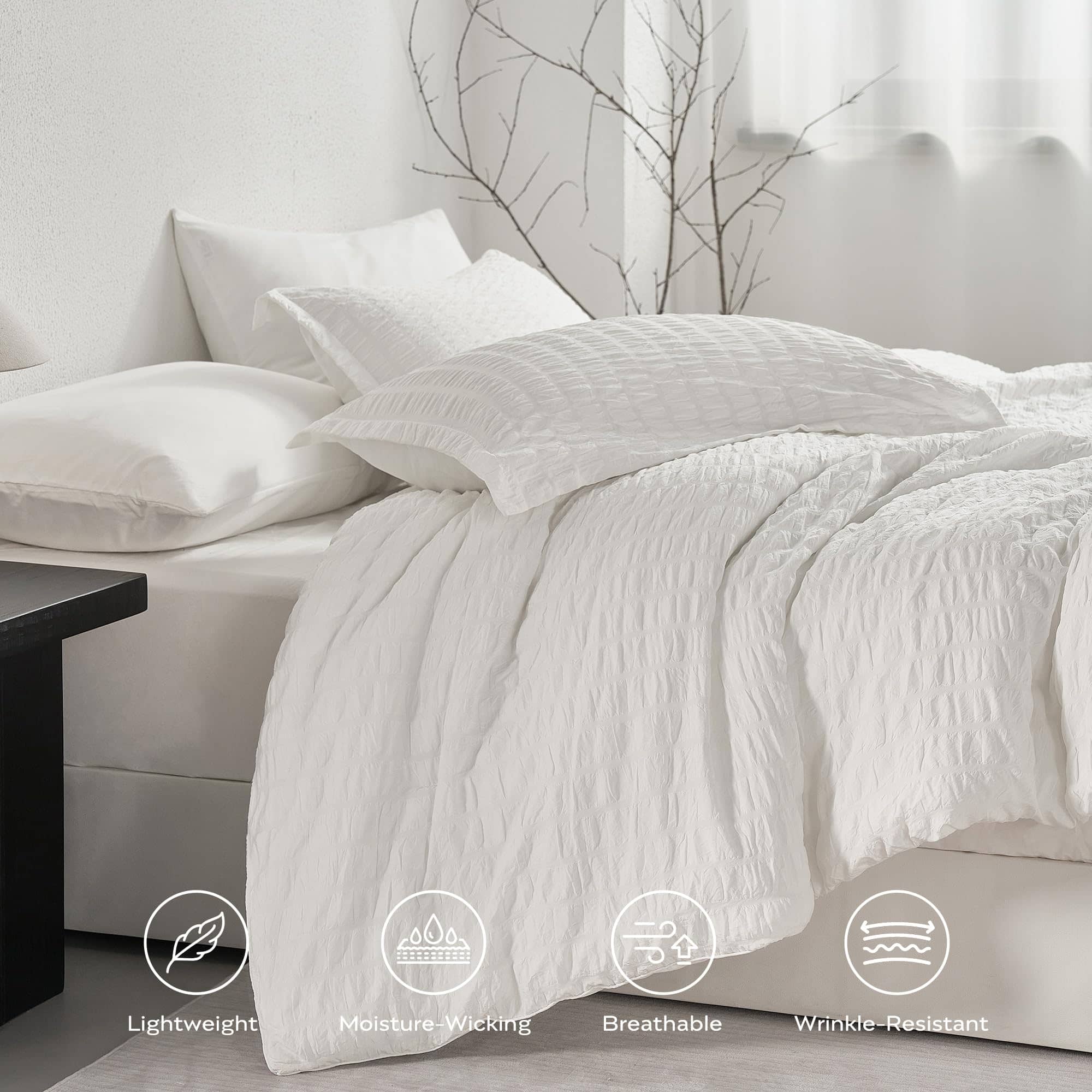 Juego de Edredón Jellymoni Seersucker Tamaño -Blanco - Imagen 4