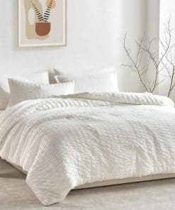 Juego de Edredón Seersucker King Size -Blanco