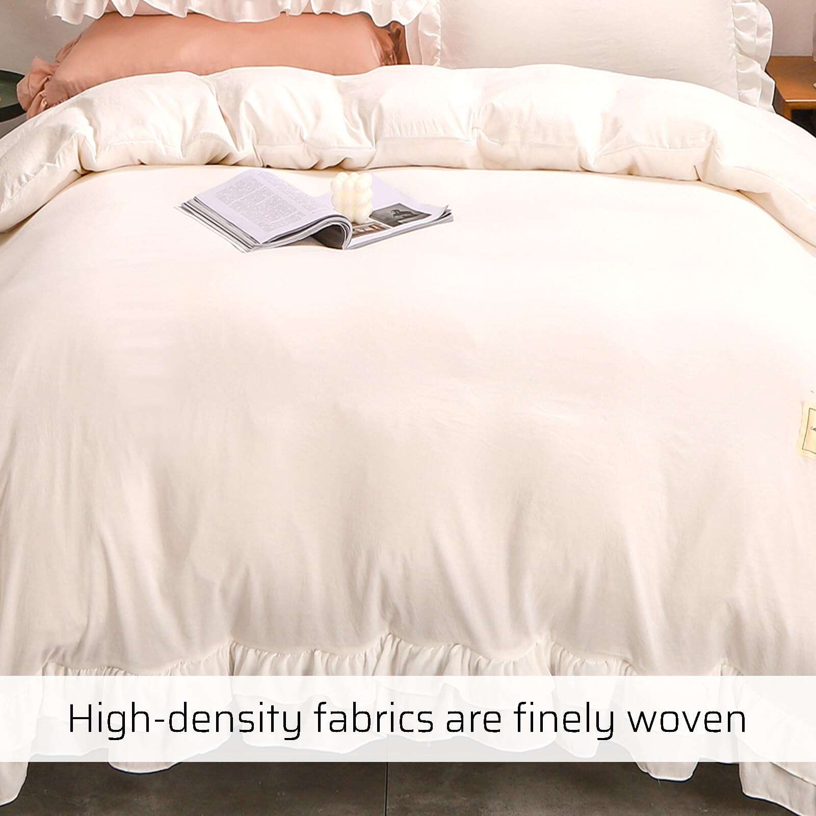 Juego de Funda de Edredón con Volantes King Size, Suave y - Imagen 8