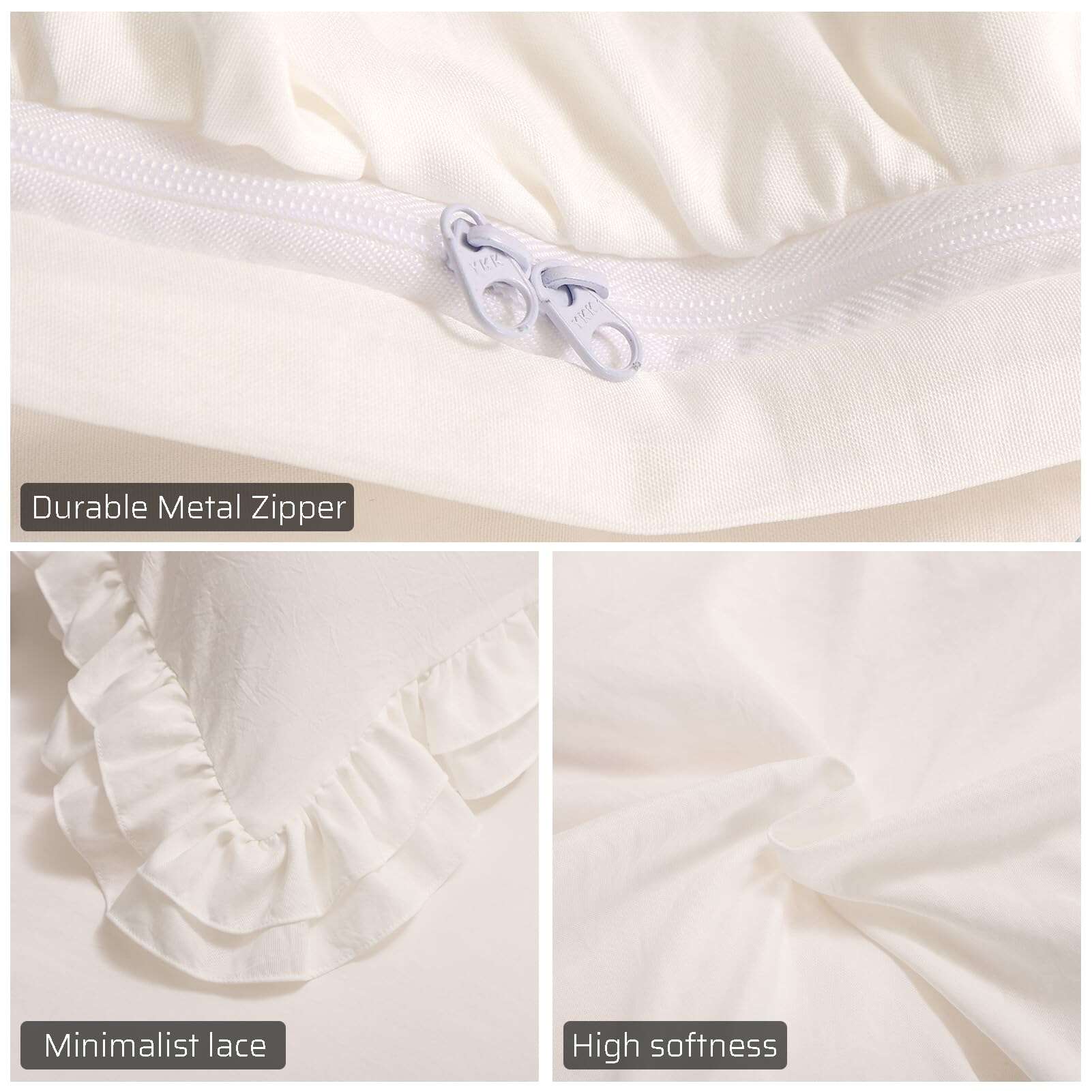 Juego de Funda de Edredón con Volantes King Size, Suave y - Imagen 5