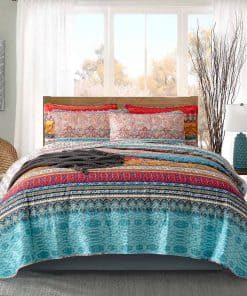 Juego de colchas boho Queen 3 piezas de microfibra suave y