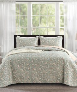 Juego de Edredón Floral Queen 3 Piezas de Microfibra Suave