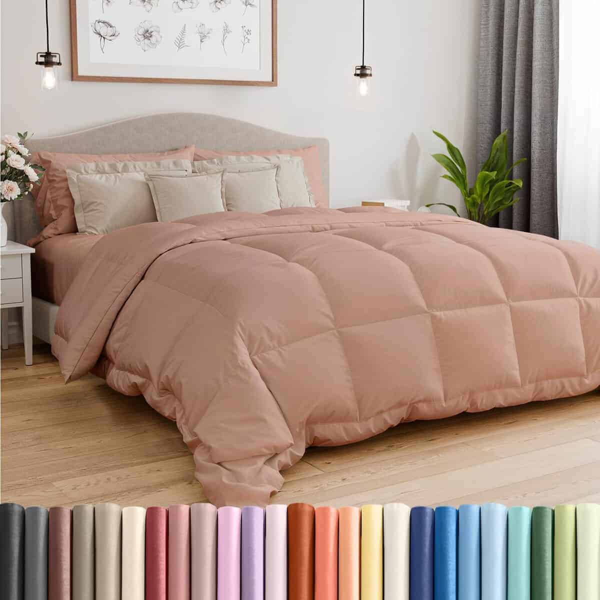 Edredón Alternativo de Tamaño California King, Color Malva