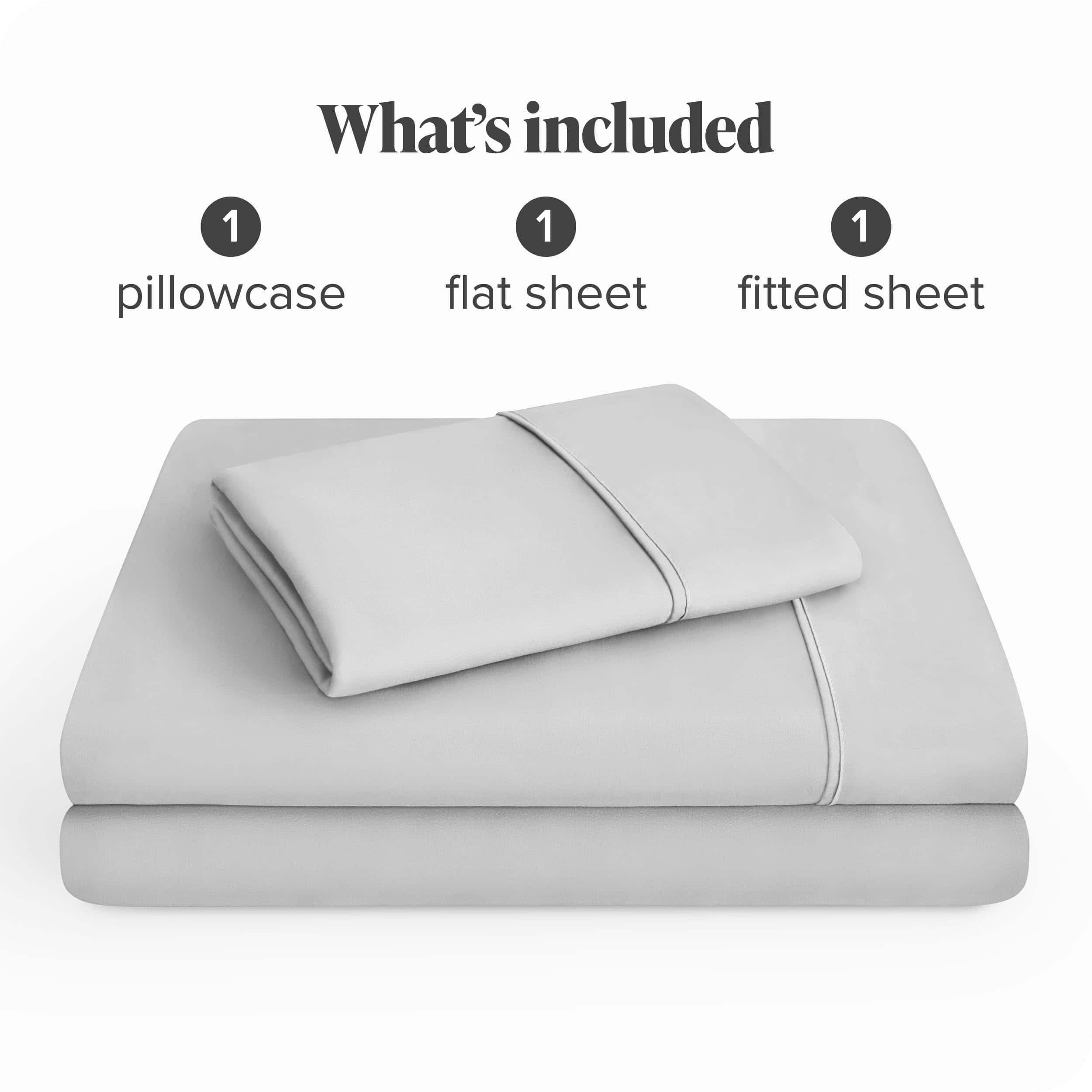 Juego de sábanas Twin XL Bare Home - Bolsillos -Gris Nube - Imagen 9