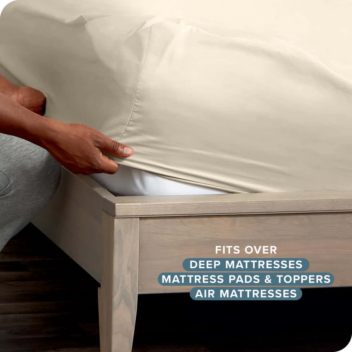 Juego de sábanas ajustables Bare Home Split King - - Imagen 7