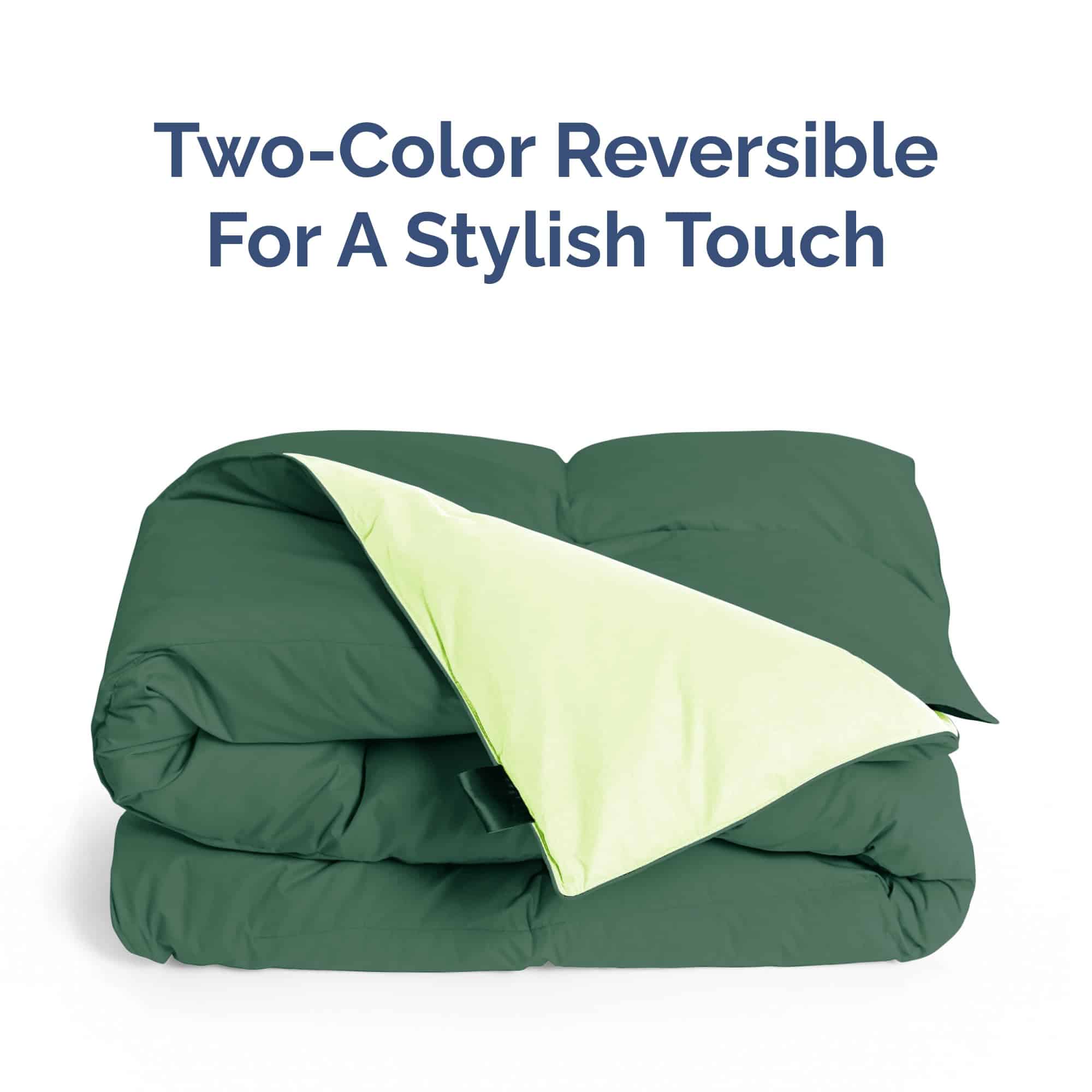 Edredón de doble cara reversible en verde para cama King - Imagen 7