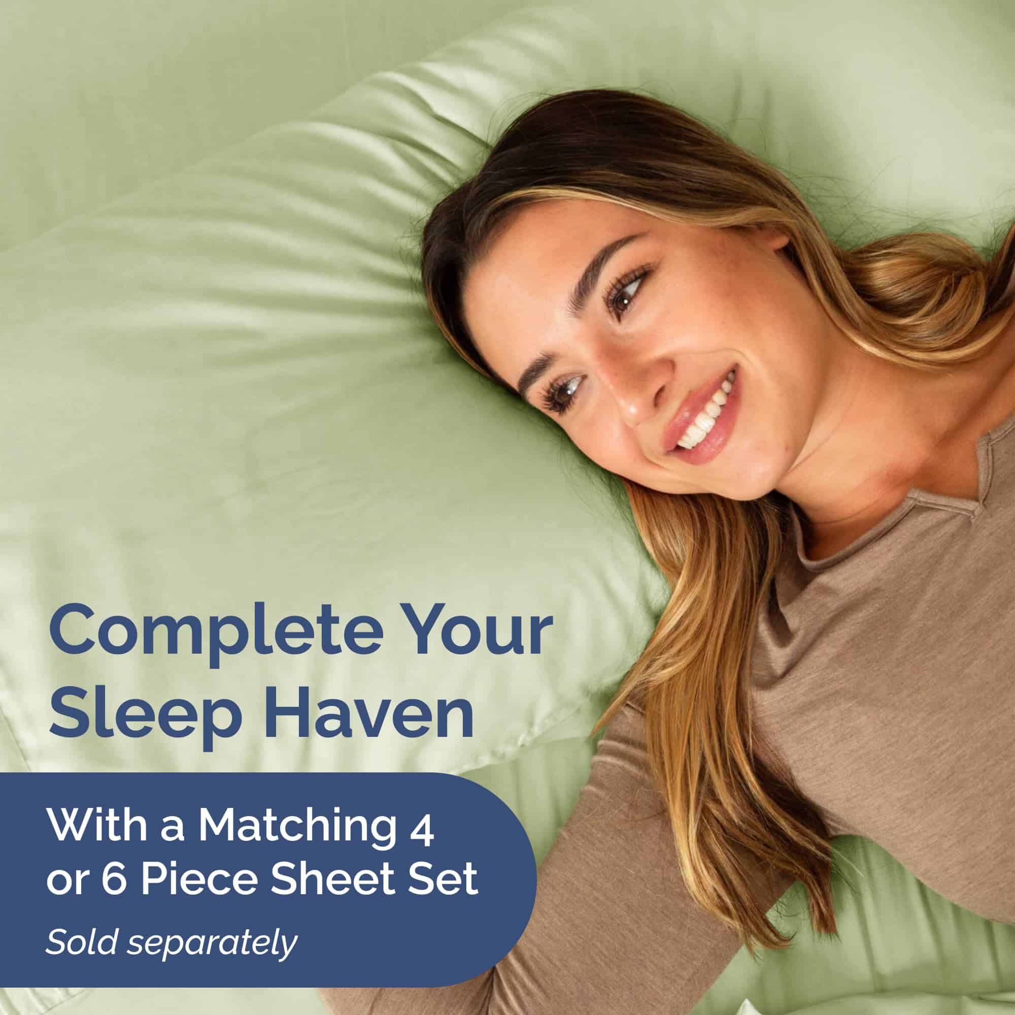 Edredón de doble cara reversible en verde para cama King - Imagen 8