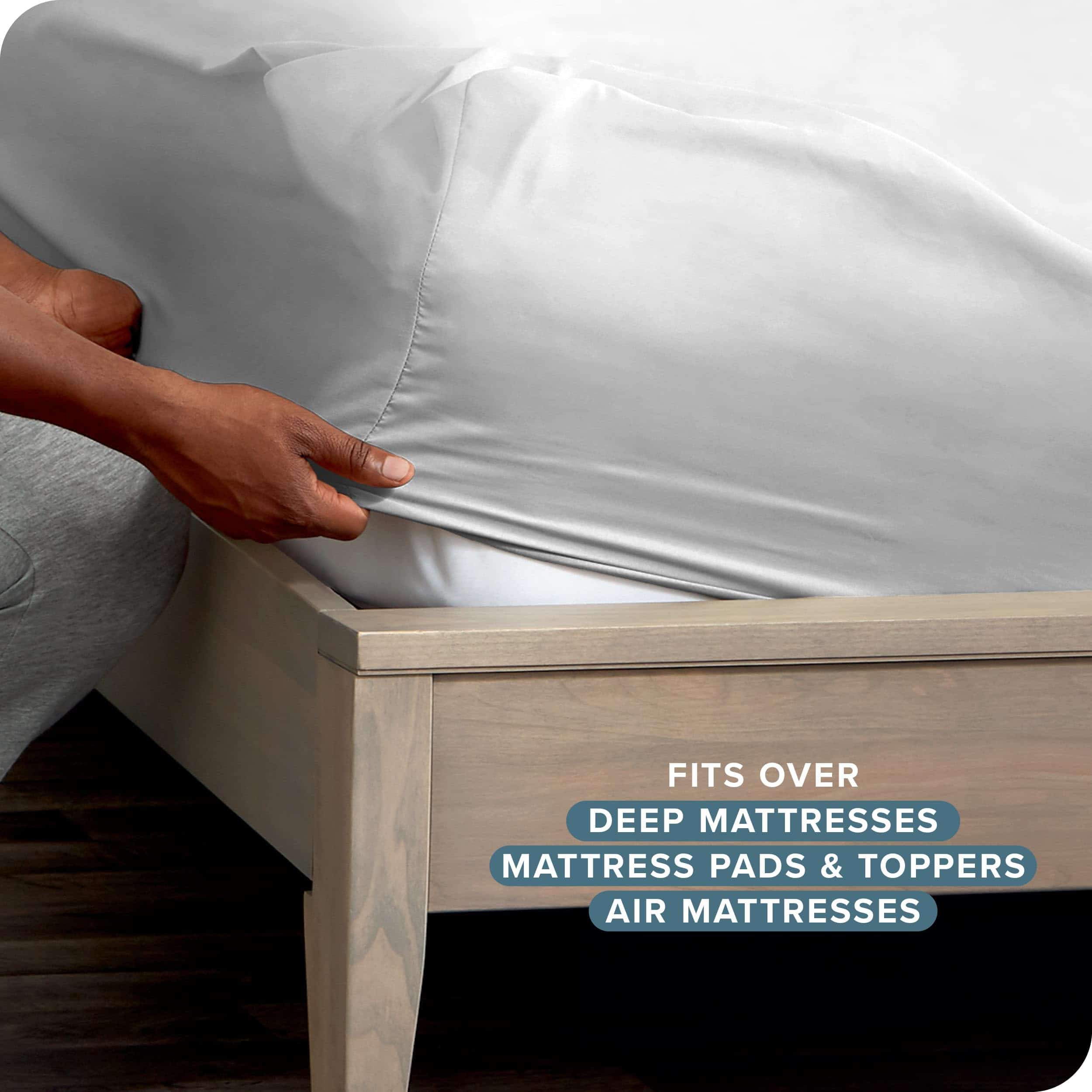 Juego de sábanas Bare Home King - Bolsillos -Gris Nube - Imagen 6