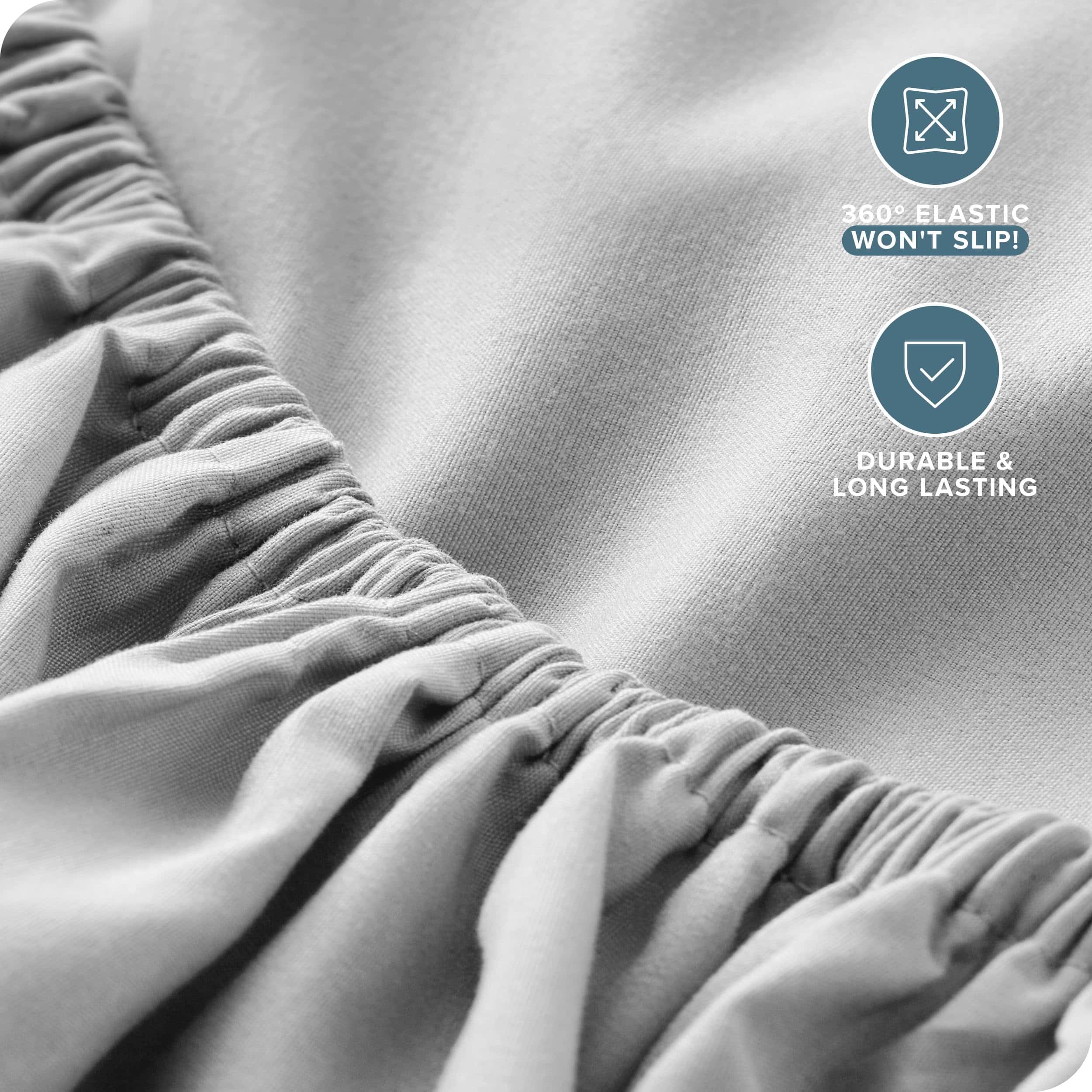 Juego de sábanas Bare Home King - Bolsillos -Gris Nube - Imagen 7