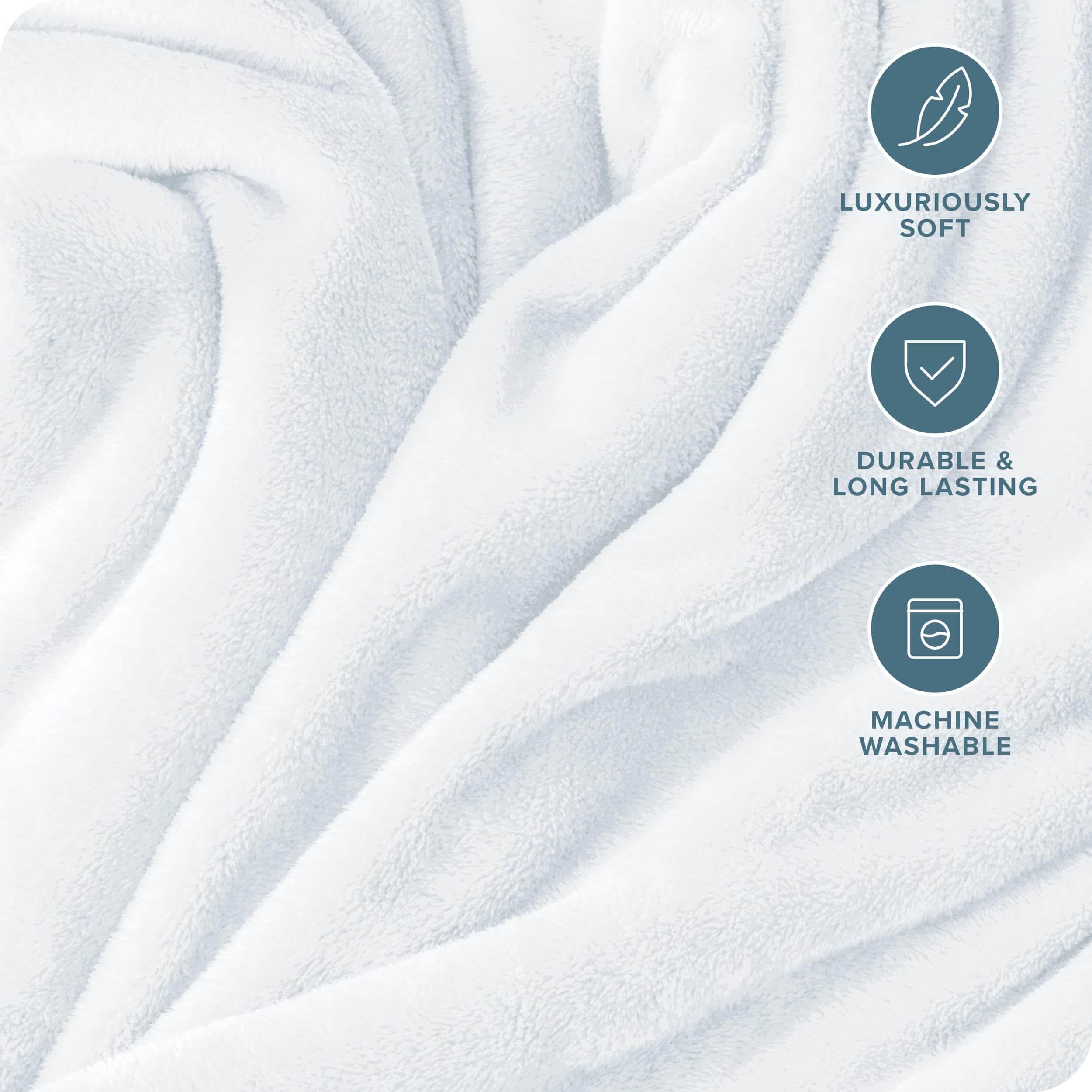 Cobertor de Microplush Bare Home - Extra Largo - Blanco - - Imagen 6