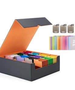 Caja de Almacenamiento de Tarjetas Venssu -Negra y Naranja