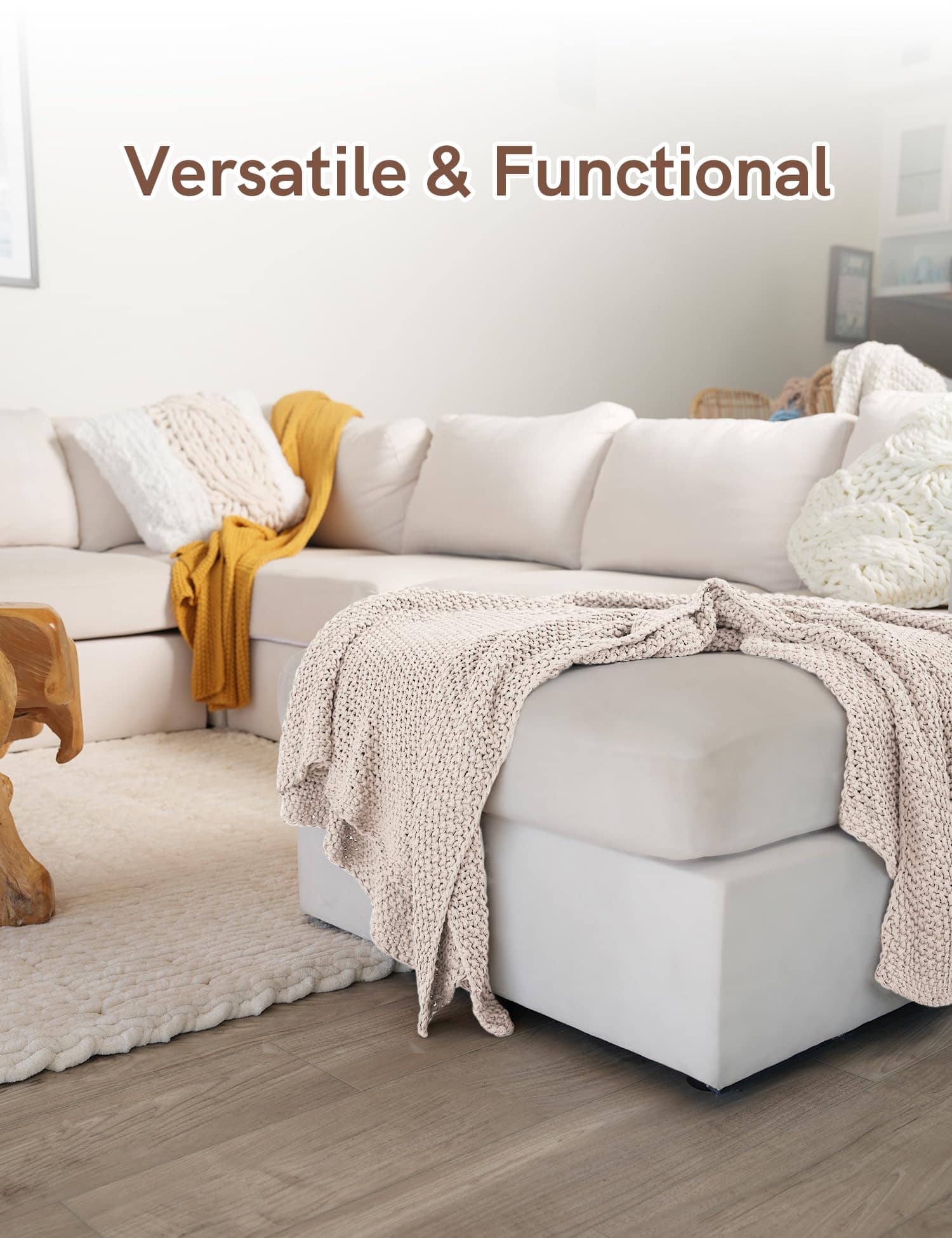 Manta de Punto Grueso de Algodón FIYARA, Manta de Punto - Imagen 9