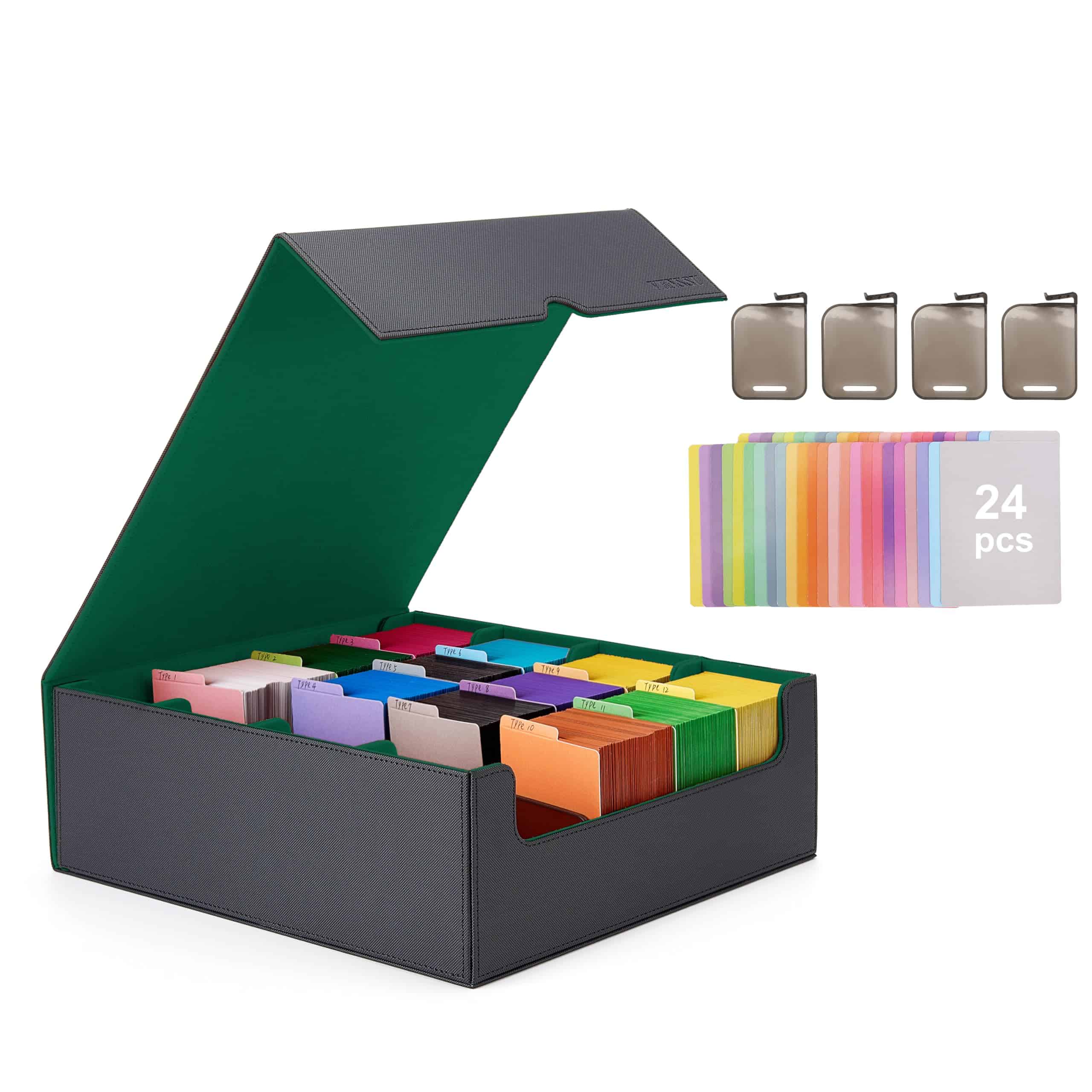 Caja de Almacenamiento de Tarjetas Venssu -Negro y Verde