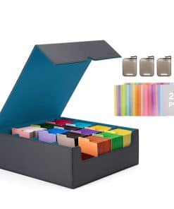 Caja de almacenamiento de cartas Venssu -Negro y Cian