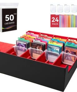 ENTUMO Caja de Almacenamiento de Cartas de 4 Filas con