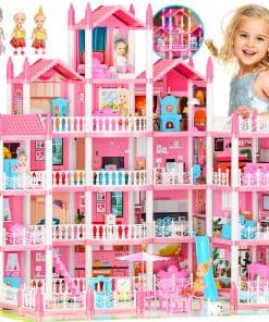 Casa de Muñecas de Ensueño de 5 Pisos para Niñas con 19