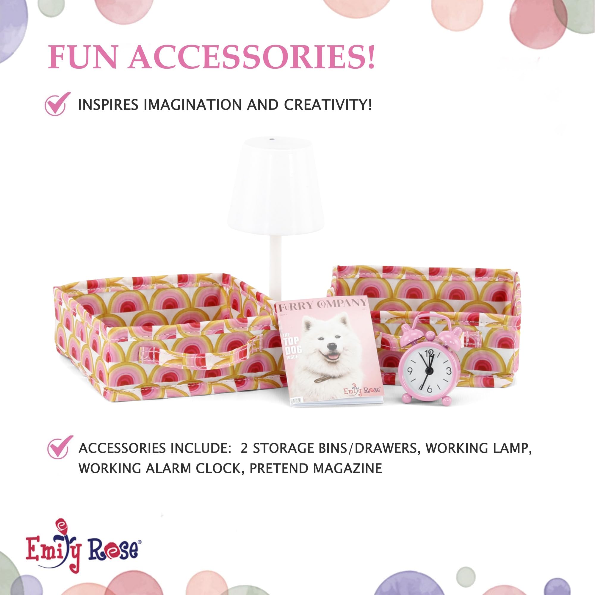 Emily Rose Nuevo Set de Dormitorio para muñecas de 18" - - Imagen 7