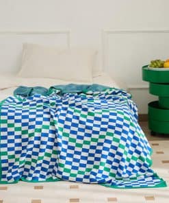 Manta de Algodón 100% YIRUIO a Cuadros Ligera Ultra Fina