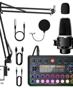 SINWE Bundle de Equipo para Podcast, Interfaz de Audio con