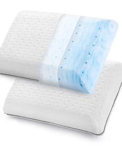 Almohadas de Espuma Viscoelástica con Gel -Blanco/Gris borde