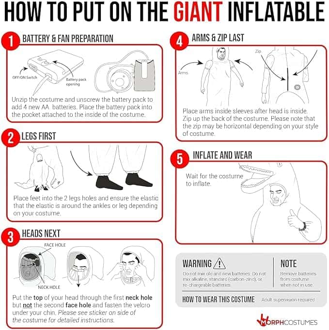 Disfraz Inflable de Dinosaurio para Niños, Disfraz de T - Imagen 6