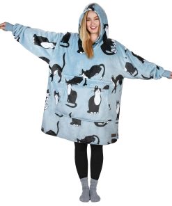 Manta con capucha de estampado de gato Catalonia, sudadera
