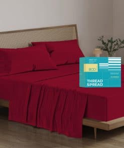 Juego de Sábanas California King de 100% -Burgundy