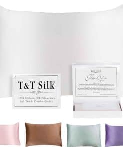 Funda de Almohada de Seda 100% Natural T&T, 25 Momme Funda