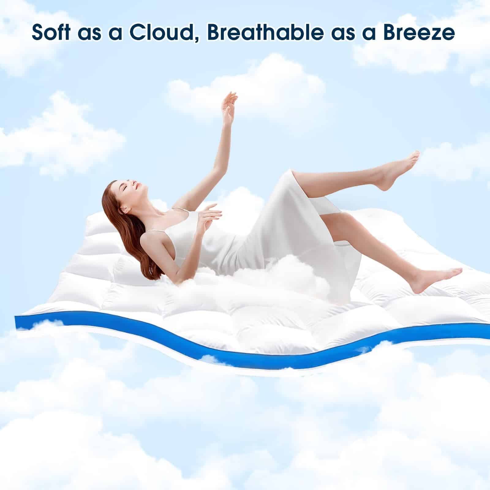 Topper de Colchón Queen, CYMULA Cubierta de Almohadilla de - Imagen 3