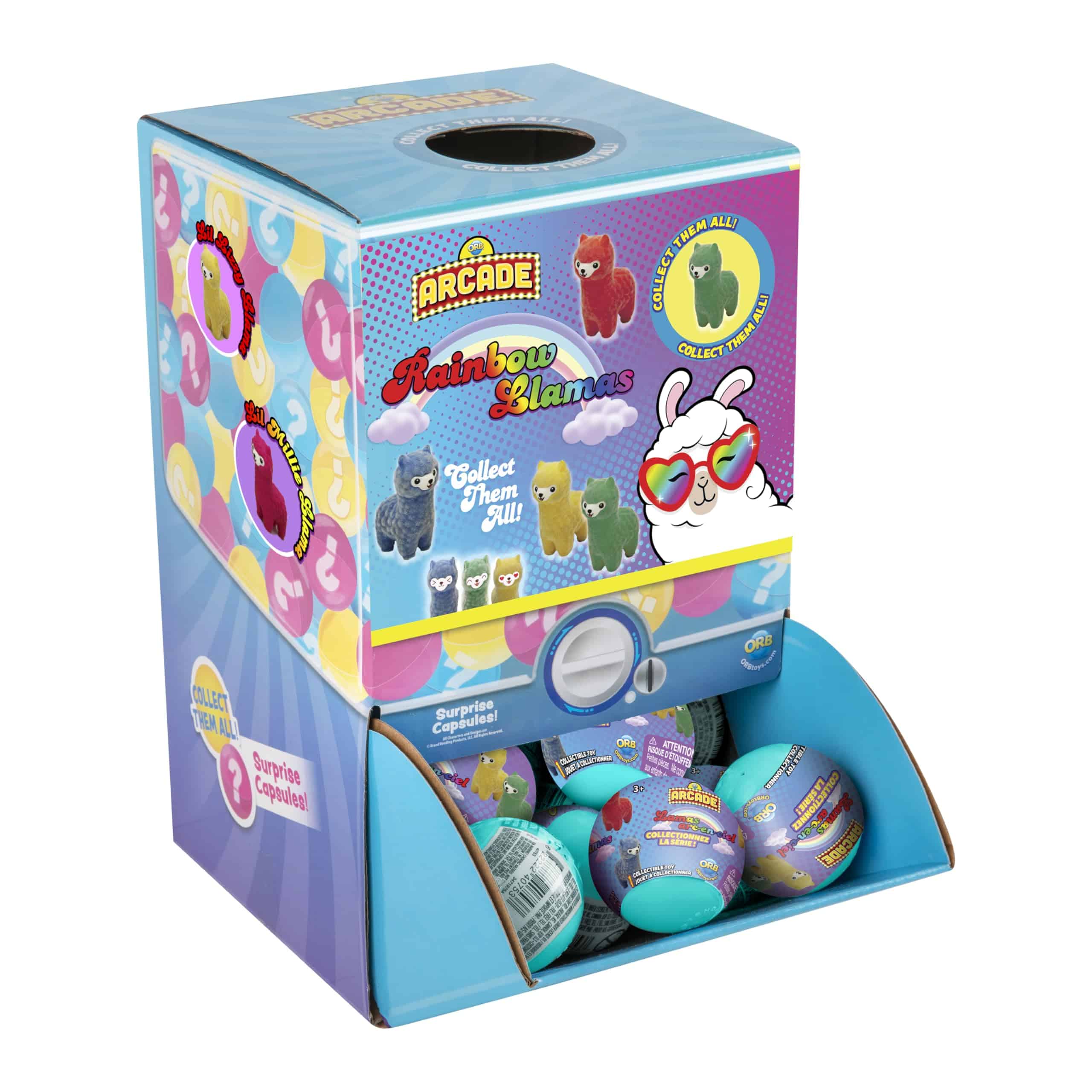 ORB Arcade Rainbow Llamas - 48 Cápsulas de Misterio