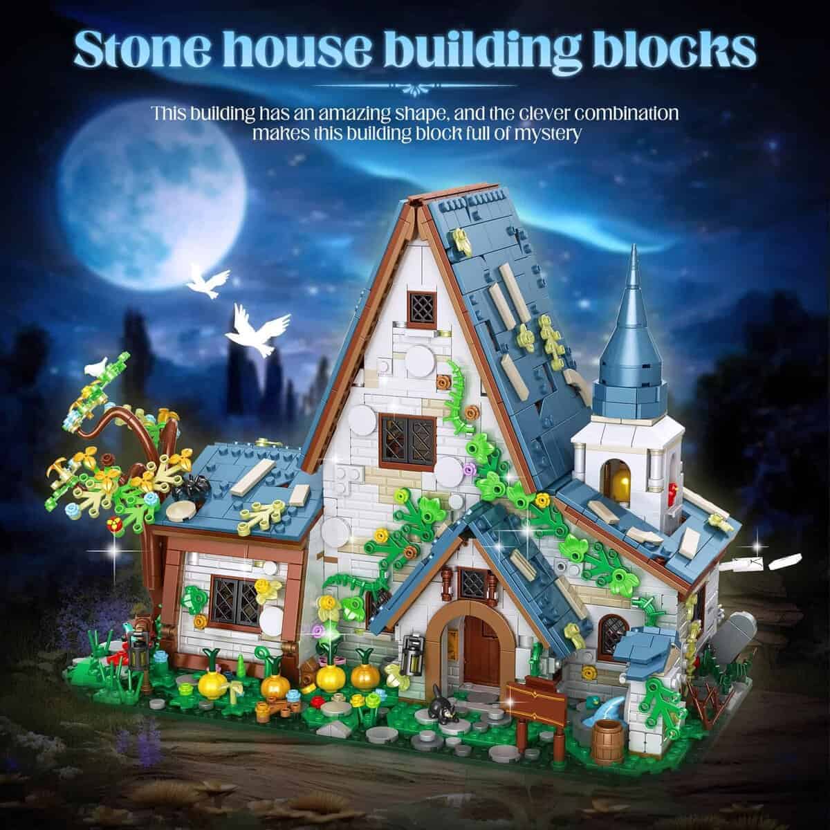 Juego de Construcción de Casa de Piedra Mágica, Decoración - Imagen 5