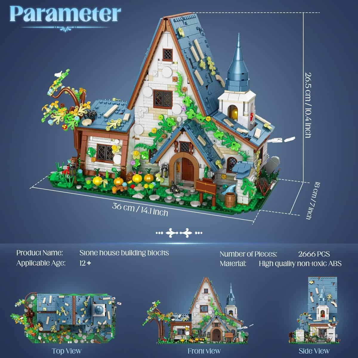 Juego de Construcción de Casa de Piedra Mágica, Decoración - Imagen 7