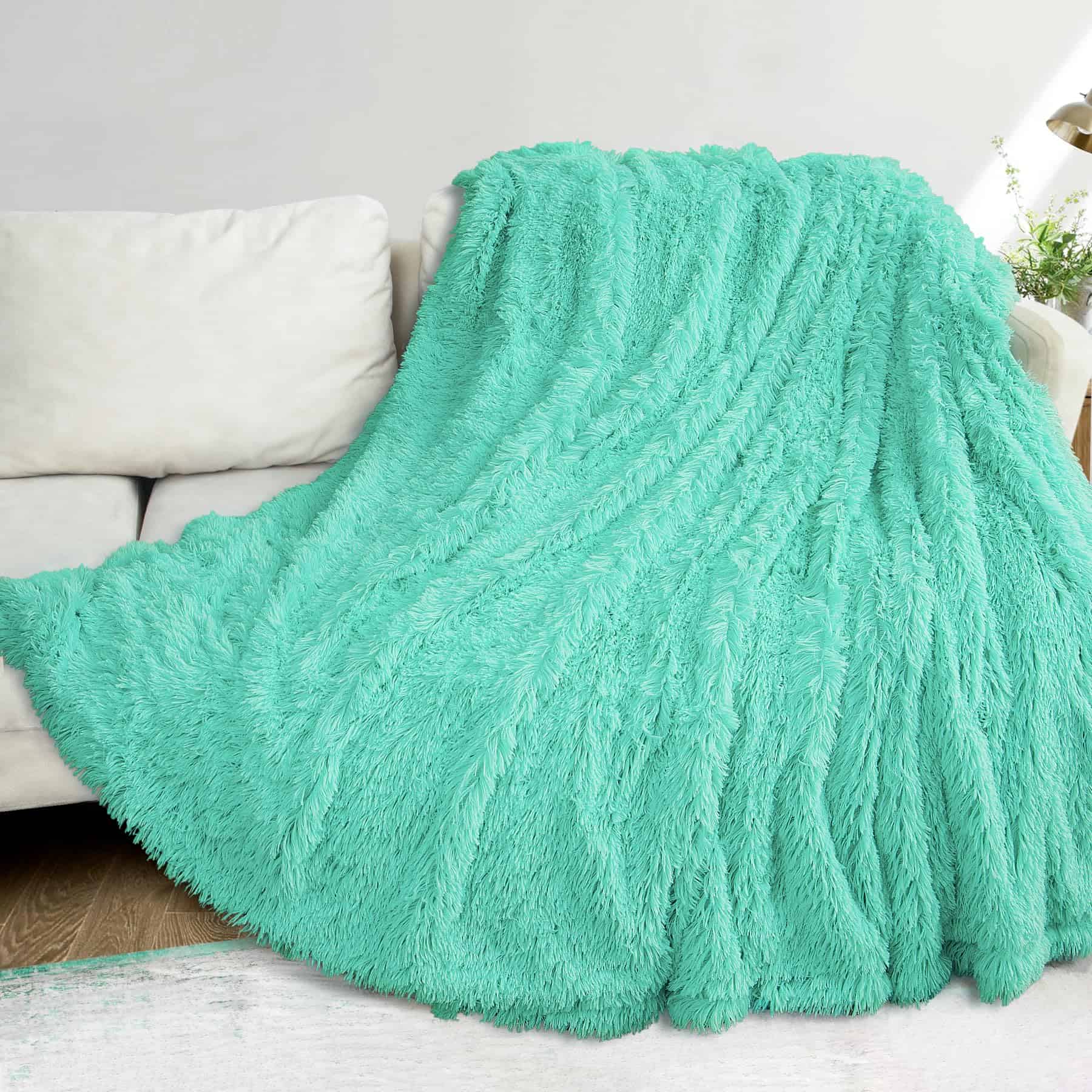 Manta Súper Esponjosa XYYZYZ, Manta de -Azul Turquesa